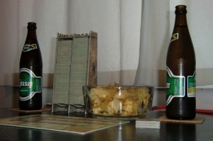 Bier und Chips sind bei einer dreistündigen Carcassonne-Partie absolut überlebensnotwendig 