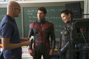 paul rudd, evangeline lilly, behind the scenes, am set, ant-man and the wasp, regisseur, peyton reed