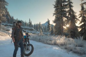 schnee, berge, oregon, deacon, bike, sonnenuntergang,