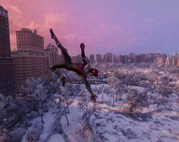 spider-man, miles morales, winter, central park