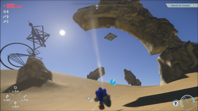 Die Open World von Sonic Frontiers verläuft auch durch große Wüsten